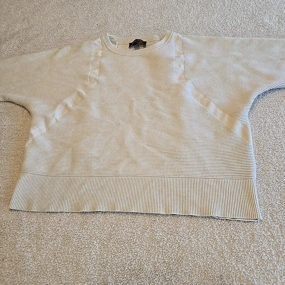 Truth by Republic Textured Waffle Knit Sweater Women's Size Large Ivory Pullover